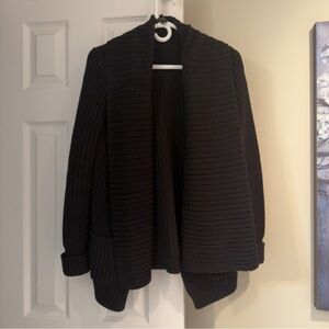 J. Crew Women's Black Open-Front Heavyweight Cardigan